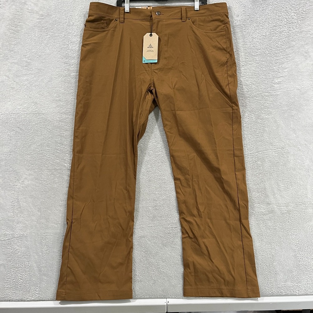 Prana Brion Slim II Tapered Leg Pants Mens 42x30 Brown Hiking Gorpcore